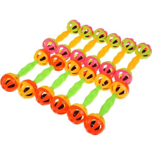 1PC Baby Rattles toy Intelligence Grasping Gums Plastic Hand Bell Rattle Funny Educational Mobiles Toys Birthday Gifts droppship