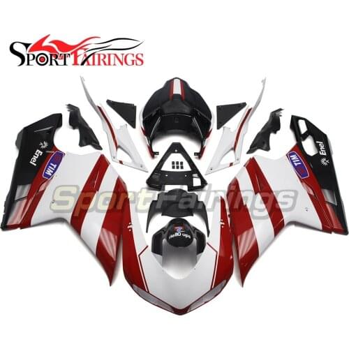 Complete White Red Black Injection ABS Fairing Kit For DUCATI 1198 1098 848 Year 2007 2009 2010 2011 2012 Motorcycle Fairing Kit