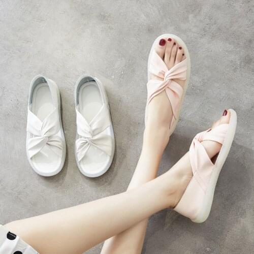 Genuine Leather Sandals Female New Summer Fairy Style Wild Flat Pregnant Women Sandals and Slippers Female Plus Size Shoes