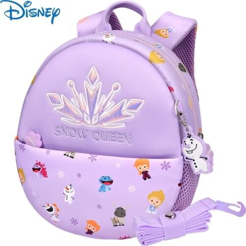 Disney Frozen School Backpack Anti-lost Kids Baby Bag For Girls Childrens School Bag Baby Cartoons Pack