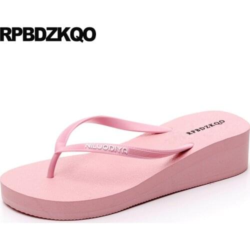 Flip Flop Rubber Open Toe Fashion Shoes 2021 Women Sandals Platform Flatforms 5 Slides Low Wedge Beach Ladies Slippers Chinese
