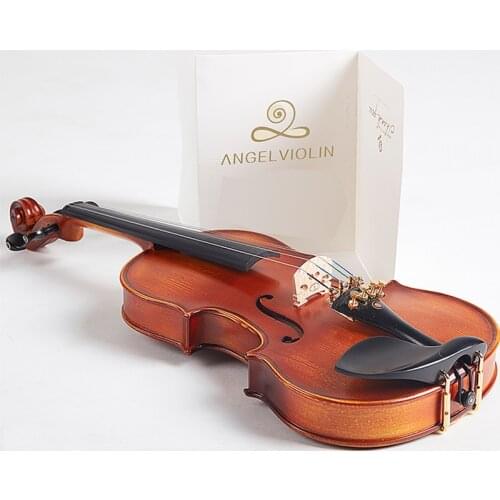 Angelviolin handmade 4/4 Violin vintage maple violin 3/4, musical instrument with a cover for violin with bow and case