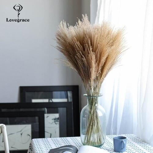 Wedding Bouquet Flowers Dried Flower Pampas Grass Real Dried Plants Bunch Natural Plants Decor Fake Flowers DIY Wedding Bouquet