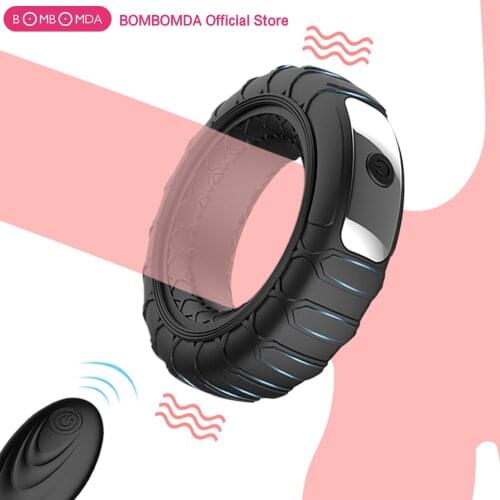 Vibrating Penis Ring Silicone Cock Ring Delay Ejaculation Erection Lock Ring Penis Vibrator Long Lasting Adults Sex Toys for Men