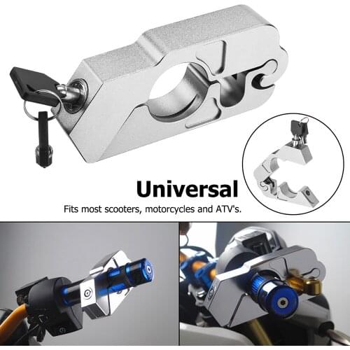 Motorcycle Handlebar Lock Brake Clutch Security Safety Theft Protection Lock with 2 Keys Built-in stainless steel wire