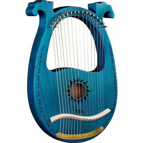 Zani Lyre Harp,16 String Mahogany Lyre Harp,16 String Lyre Unique Patterns Carved Phonetic Symbol,For Music Lovers Beginners,Etc