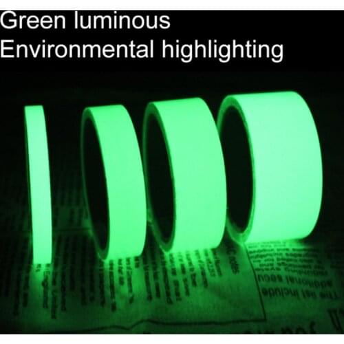 3/ 10m Green Luminous Tape Self Adhesive Glow Stickers Stage Decorative Fluorescent Tapes Warning Stickers Self-luminous