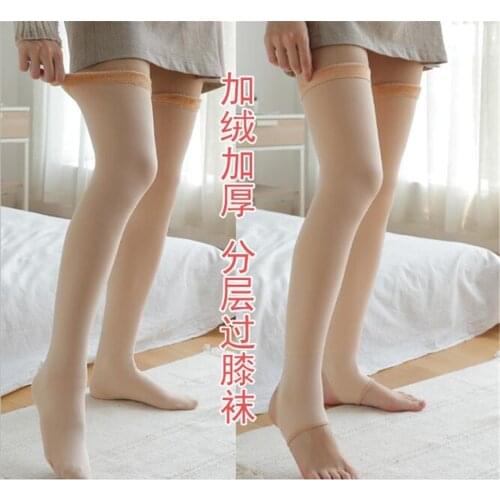 Winter Warm Thick Women Thermal Stockings Seamless Boots Floor Socks over Knee Long Stockings B691