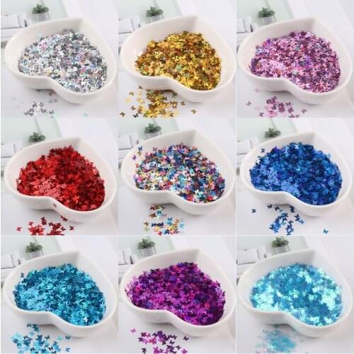 10g 3mm golden butterfly manicure 3D sequins crystal clay DIY handmade wedding accessories flash pink eye makeup patches