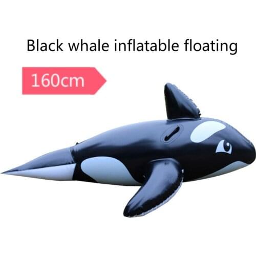 160cm Giant Inflatable Black Whale Shark Pool Float 2018 Summer Swimming Ring Adults Children Water Holiday Party Toys Piscina