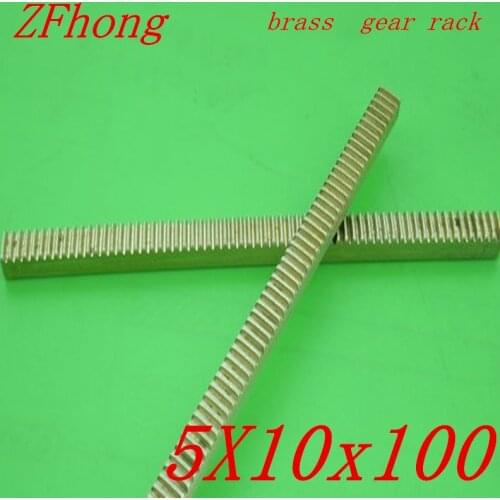 2Pcs 0.5Mod 0.5 Modulus 5*10 High Precision Brass Gear Rack length 100mm