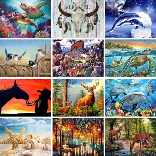 5d Diy Diamond Painting Animal Embroidery Cross Stitch Mosaic Home Decoration Sticker Handmade New Year Wall Sticker