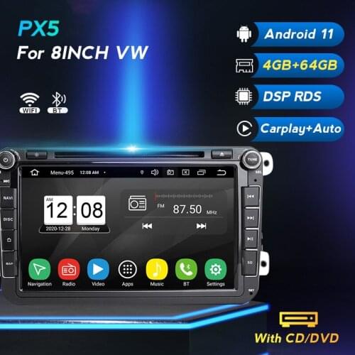 PX5 2 Din 8" Android 11 Car Radio For Skoda/Seat/Volkswagen/VW/Passat b7/POLO/GOLF 5 6 Auto Multimedia Player DVD GPS Navigator