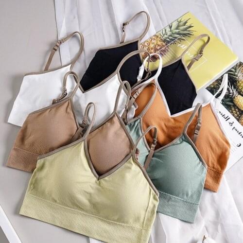 Womens Cotton Underwear Tube Tops Sexy Solid Color Top Fashion Sports Comfort Bra New Seamless Push Up Top Female Sexy Lingerie