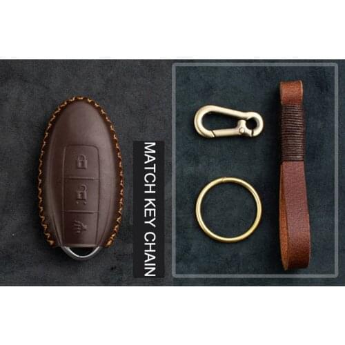 Genuine leather Car key Cover Case For Nissan Qashqai J10J11 X-Trail t31t32 kicks Tiida Pathfinder Murano Note Juke Infiniti