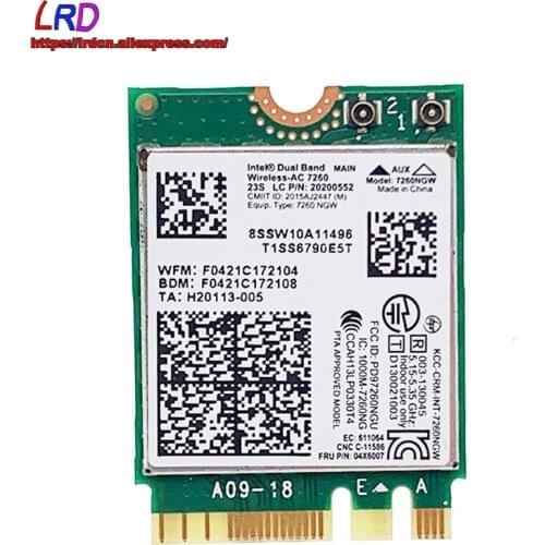 For Lenovo Intel Dual Band Wireless AC Bluetooth 4 Card 7260NGW Y50 Y70-70 Z40 Z50 K40 -80 E40-70 E40-30 N23 N24 20200552