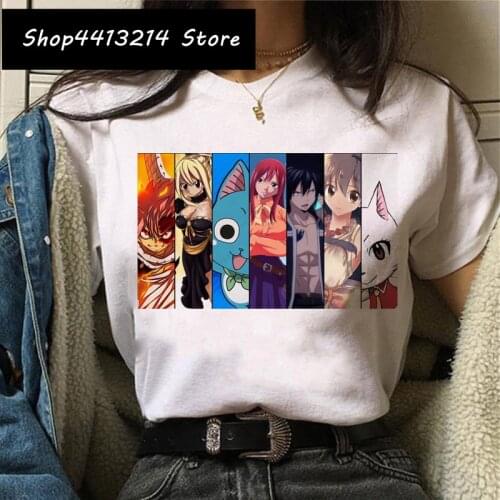 Fairy Tail T Shirt Women Japanese Anime New Tops Tee Kawaii Naz Gray Cartoon Harajuku TShirt Streetwear Graphic Tshirts Female