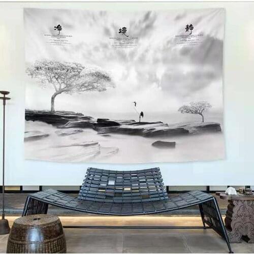Tapestry Scenic Lake Wall Hanging High-Definition Sandy Beach Picnic Tent Sleeping Home Decor Cloth Tapestries Landscape Wall Bl