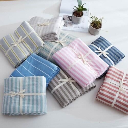 Papa&Mima Knitted Cotton Bedding Set Soft Warm Linens Single Queen King Flat Fitted Sheet Pillowcase Duvet Cover