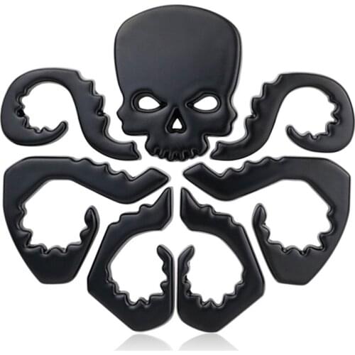 Creative 3d Metal Skull Style Car Stickers Avengers Hydra Badge Emblem Decal Car Body Sticker Decoration Automobiles Acessories
