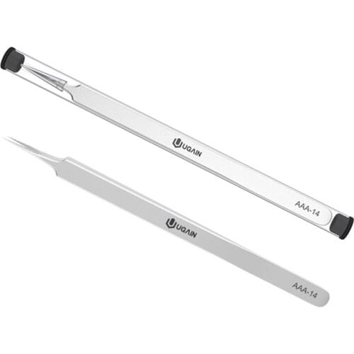 Metal anti-static straight tip tweezers sharp point Lengthen precision welding electronic ESD tweezers for soldering smd tools