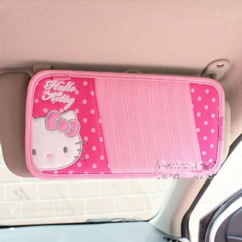 Cute cartoon pink cat Car CD Cover CD bag Car accessories Car styling-red