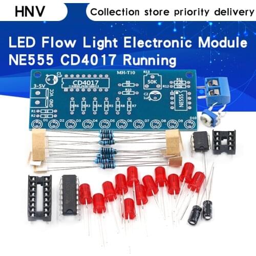 NE555 CD4017 Running LED Flow Light Electronic Production Suite Control Board Module Capacitor Oscillator Clock Siganal DIY Kit