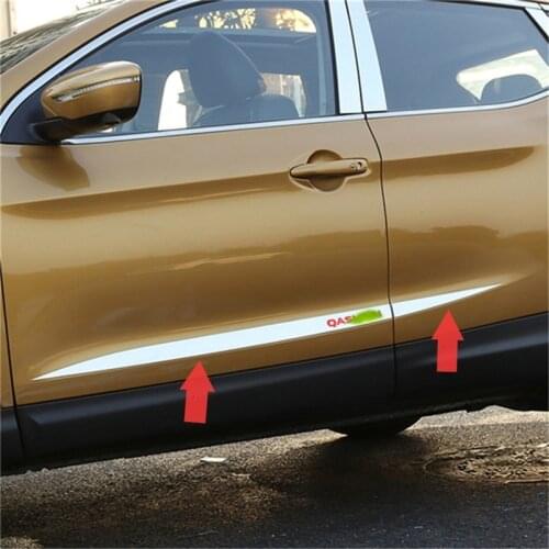 ABAIWAI Car Body Decoration Stickers For Nissan Qashqai Door Scuff Plates Protection Chrome Exteriors Car-Covers 2014 2015 2016