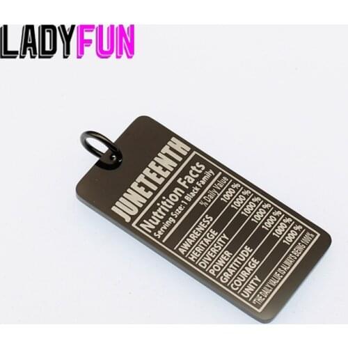 Stainless Steel Juneteenth Charms Juneteenth Nutrition Facts Pendant High Polish Mirror Surface Jewelry Charm 10pcs