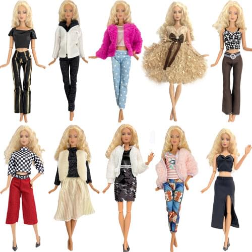 NK 1 Set Doll Outfit Casual Daily Wear Shirt Cute Blouse Sport Dress Skirt Clothes for Barbie Doll Accessories Kids Toy JJ