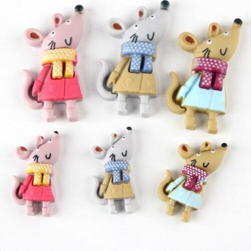 New Kawaii Resin Cabochons Ornament Accessories Cute Animal Mouse Cameo Embellishments Scrapbooking Home Decoration Charm Sticks