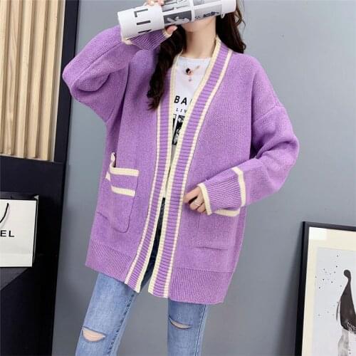 Autumn Cardigan Sweater Fashion Womens Knitted Sweater Cardigan Coats Oversized Women Clothing