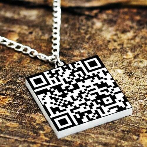 Secret Message Necklace Wedding Gift Custom QR Code Necklaces Personalized Scan Code Choker Stainless Steel Jewelry Women Men