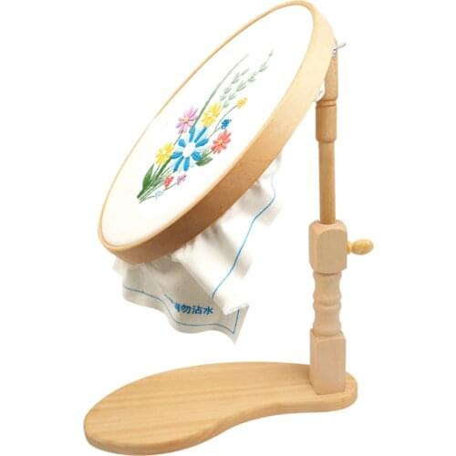 Adjustable Beech Wood Tapestry Cross Stitch Rack Holder Embroidery Lap Stand Table Hands-Free DIY Sewing Tools