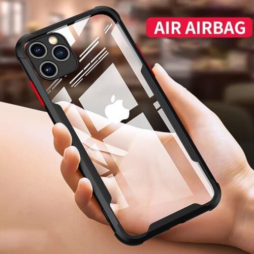 Luxury Transparent Silicone Airbag Shockproof Phone Case For iPhone 11 12 Pro Max Mini X Xs XR 7 8 Plus SE 2020 Ultra Thin Cover