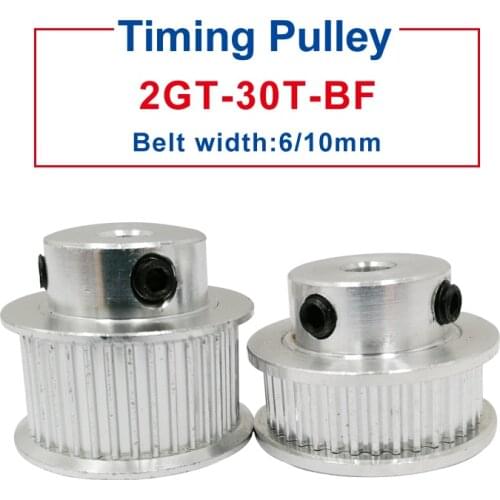 GT2 pulley 30 Teeth Inner Bore 4/5/6/6.35/7/8/10 mm pulley wheel Match with GT2 timing belt width 6/10 mm For 3D Printer parts