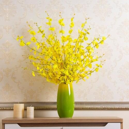 Modern Ceramic Vase+Artificial Flower Ornaments Home Livingroom Desktop Figurines Decoration Study Room Office Furnishing Crafts