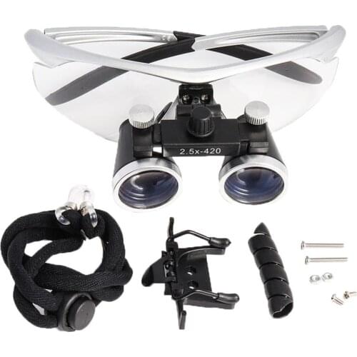 2.5X Dental Loupe Dental Lab Medical Loupe Dental Magnifier Dentists Silver