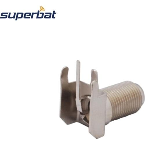 Superbat 10pcs 75 Ohm F Thru Hole Jack Bulkhead Right Angle PCB Mount RF Connector for RG179 RG174 RG178 RG316 LMR100 Cable