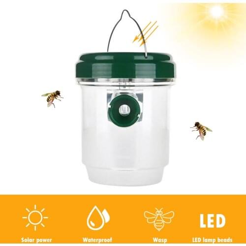 LED Solar Powered Garden Patio Mosquito Wasp Killer Outdoor Hanging Trap Bottle Catching Outdoor Fruit Fly Insects Pest Killer