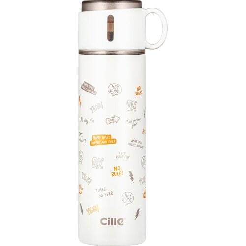 Stainless Steel Vacuum Flasks Fashion Simple Student Thermoses Luxury Outdoor Borraccia Termica Drinking Accessories DI50BWB