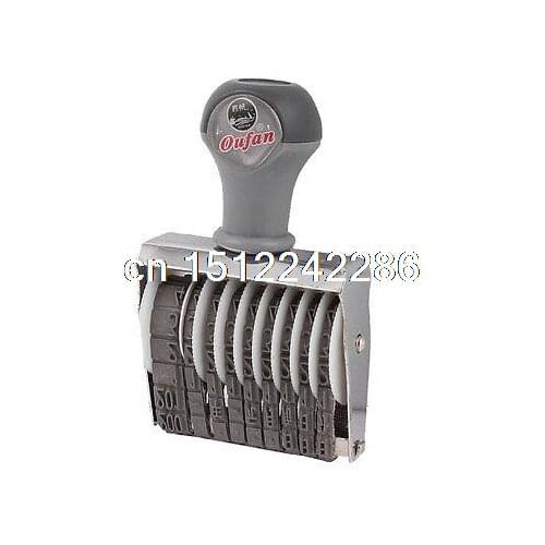 Date Design 0-9 Arabic Numerals Rolling Stamp Numbering Machine Gray