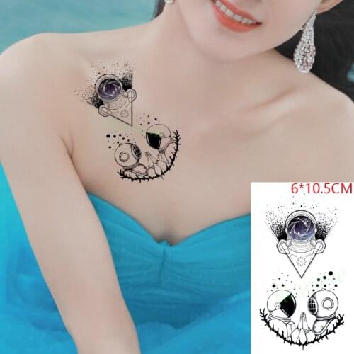 Waterproof Temporary Tattoo Sticker Planet Space Astronaut Scientific Body Art Flash Tatoo Fake Tatto for Women Men