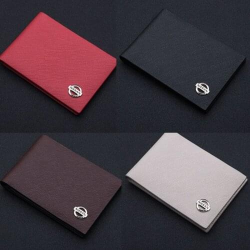 High-grade For Nissan Car Driving License Leather Case Credit Cards Id Card Wallet Passport Holder Car Accessories
