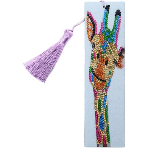 Bookmark 5D DIY Diamond Art lovely Giraffe Book Marks dolphin Diamond Embroidery Cross Stitch christmas gift