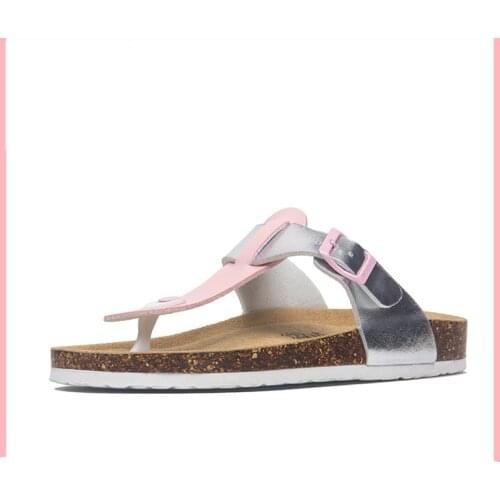 Silver/pink mixed color women/girls cork sandals 41-43 big size jandal beach slippers lovers platform cork sandalias mujer