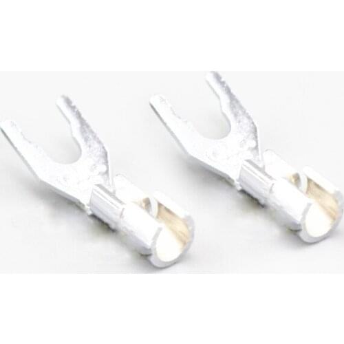 U-shape CMC 6005 Y spade audiophile speaker Banana connector Silver plated spade plugs jack 10pcs