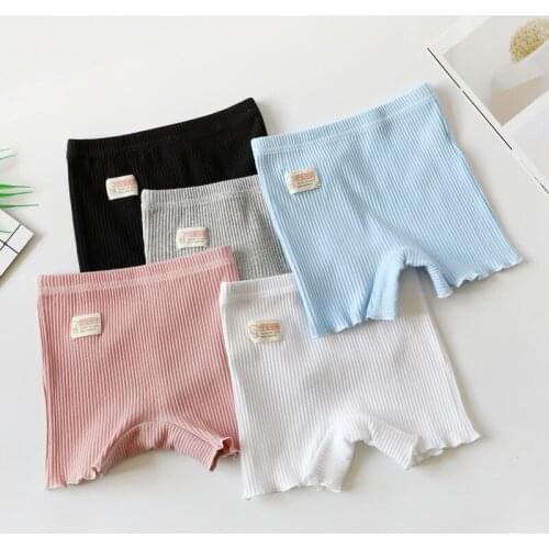 2psc/lot Pure Colour High-grade Stringy Selvedge Safety Pants Cotton Thread Fabric Delicate Craft Bottoming Baby Summer Shorts