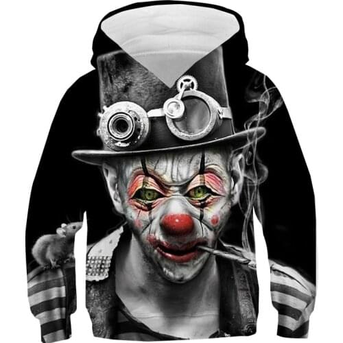 3d Hoodies for Boys Girls Clothes The Joker 3D Pullovers Hooded Sweatshirt Hoodies Long Sleeve Childrens Clothes Streetwear