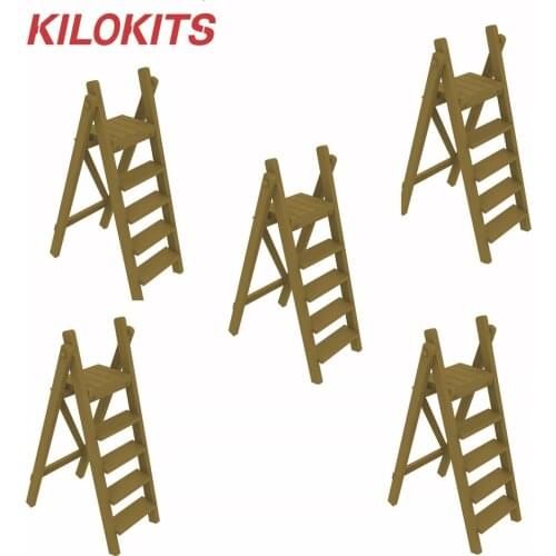 5PCS 1/72 Folding Step Ladder Plastic Unpainted Model Kits Miniature Building Accessories Diorama Landscape